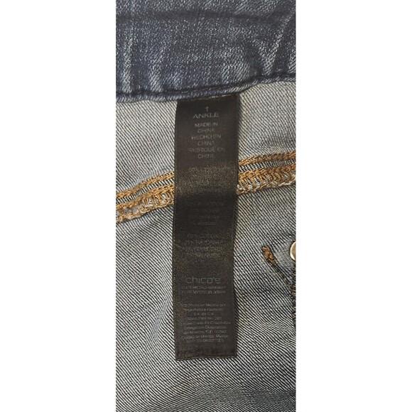 Chico's So Slimming Girlfriend Slim Leg 1 Ankle Jeans Denim Womens 32 Inch Waist - Picture 3 of 9